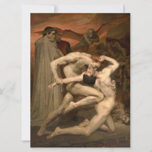 Tarjeta Dante y Virgil en el Infierno (por Bouguereau)