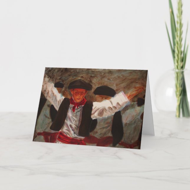 Tarjeta Dantzaritxiti - Bailarín vasco (Anverso)