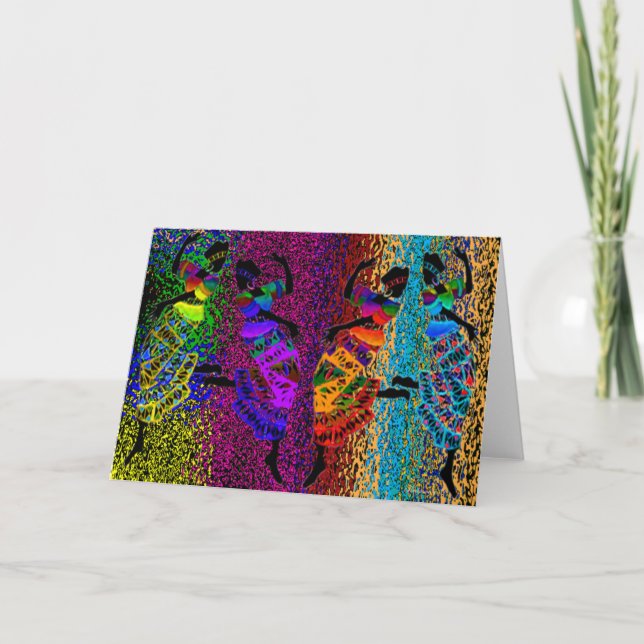 Tarjeta Danza africana de pies (Anverso)