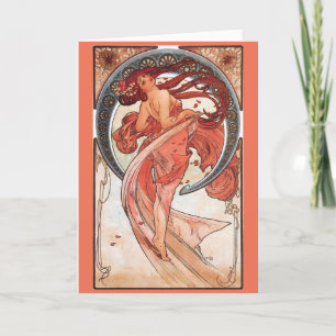 Tarjeta Danza Alphonse Mucha 1898 Art Nouveau Vintage