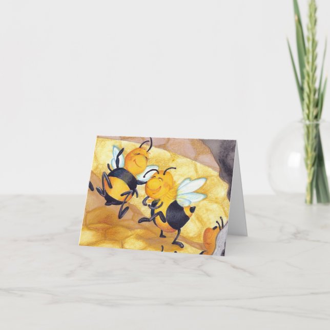 Tarjeta Danza de abeja miel/Notecard (Anverso)