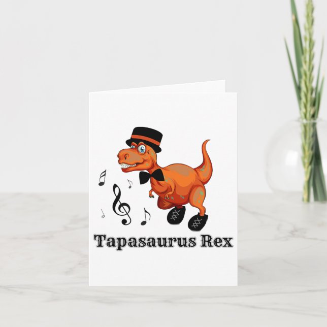Tarjeta Danza de dinosaurio de baile lindo - Tapasauro (Anverso)