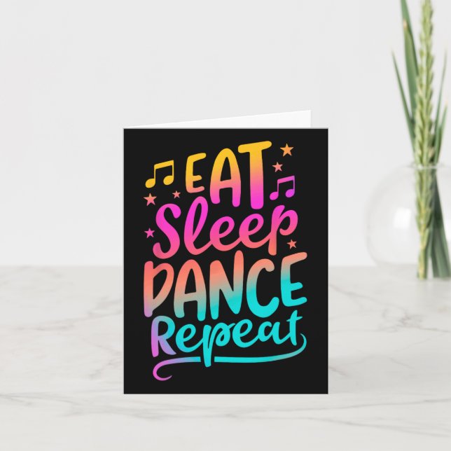 Tarjeta Danza de sueño de comer Chicas de baile de repetic (Anverso)
