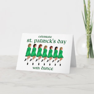 Tarjeta Danza Irlandesa de Paso Celebra el Día de San Patr