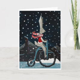Tarjeta Dapper rabbit on a bicycle card