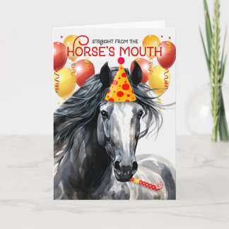 Tarjeta Dapple Gray Horse Funny Cumpleaños