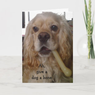 TARJETA DAR A UN PERRO UN HUESO/TENER UN CUMPLEAÑOS FELIZ