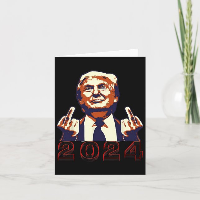 Tarjeta Dar un Finger 2024 Flipping Off Design (Anverso)