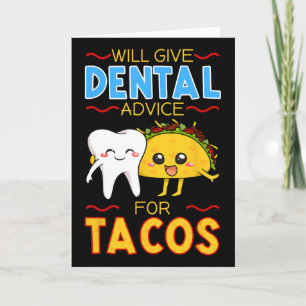Tarjeta Dará consejos dentales para tacos Dentista Cinco D