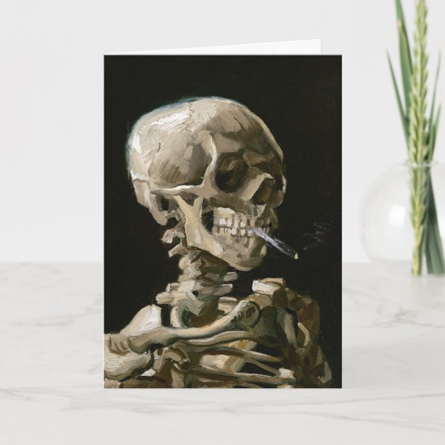 Tarjeta Dark Academia Van Gogh Skeleton Aesthetic (Anverso)