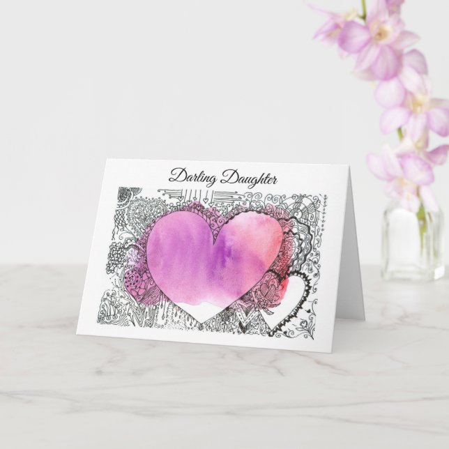 Tarjeta Darling Daughter Valentine, personalizable Valenti (Orquídea)