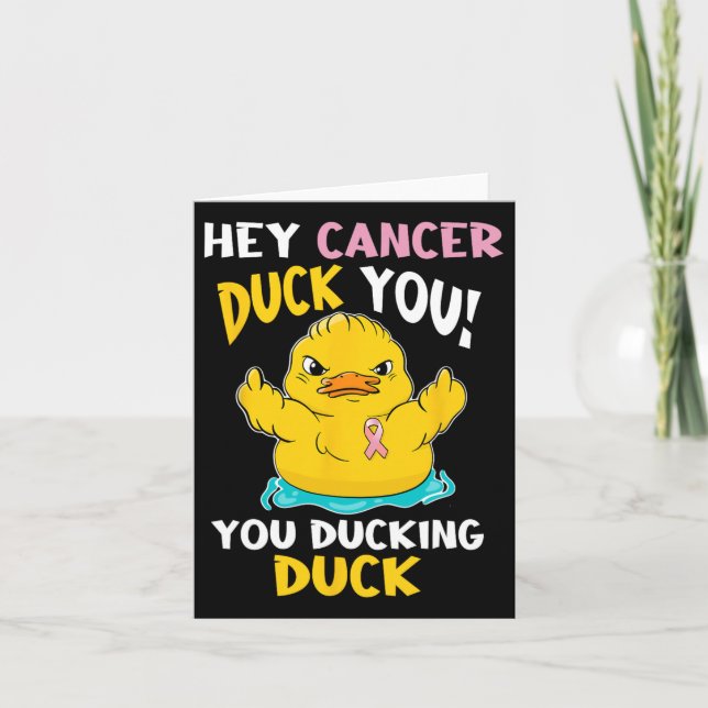 Tarjeta Darling Duckie - Guerrero del Cáncer de Mama (Anverso)
