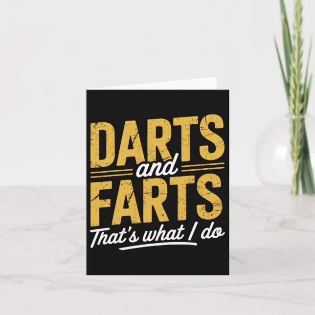 Tarjeta Darts Farts Funny Dart Sayings Sarcasm Dart Hombre (Anverso)