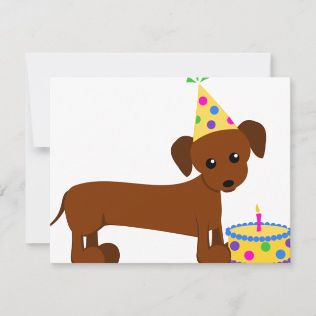 Tarjeta DaschundBDay (Anverso)