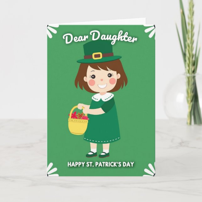 Tarjeta Dashed Trim St Patricks Day Card (Anverso)