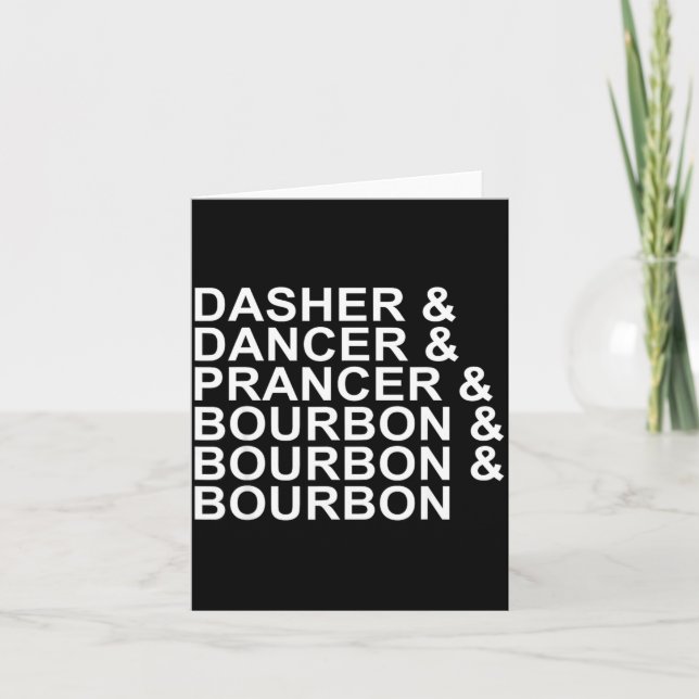 Tarjeta Dasher Dancer Prancer &amp; Bourbon Christmas Holi (Anverso)