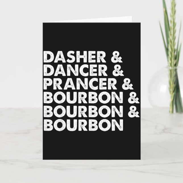 Tarjeta Dasher Dancer Prancer &amp; Bourbon Christmas Holi (Anverso)