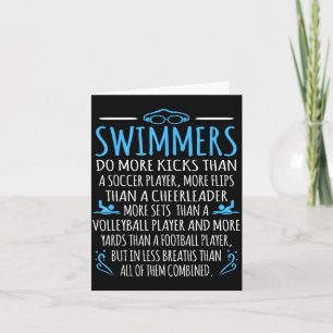 Tarjeta Datos de nadadores divertidos natación entrenador 