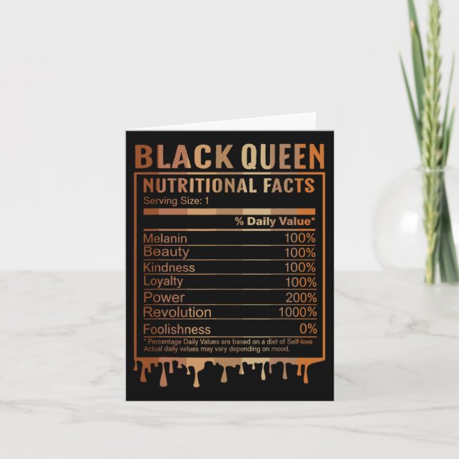 Tarjeta Datos nutricionales de Black Queen Mes de la Histo (Anverso)
