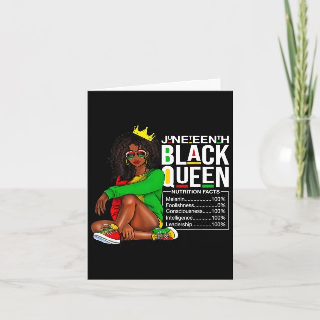 Tarjeta Datos nutricionales de la reina negra del Juneteen (Anverso)