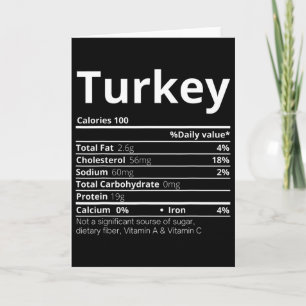 Tarjeta Datos Nutricionales de Pavo Diversión Familiar Día