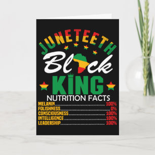 Tarjeta Datos nutricionales del rey negro de Juneteenth Or