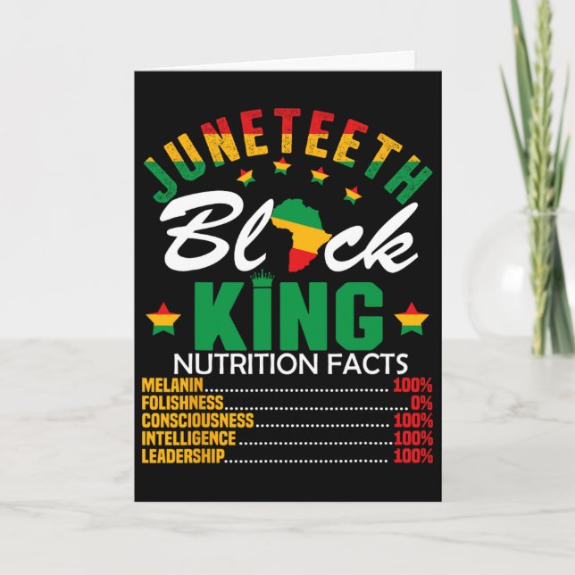 Tarjeta Datos nutricionales del rey negro de Juneteenth Or (Anverso)