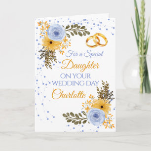 Tarjeta Daughter Bride Wedde Day Floral Felicitaciones