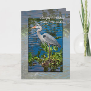 Tarjeta Daughter-in-law's Birthday Card with  Blue Heron