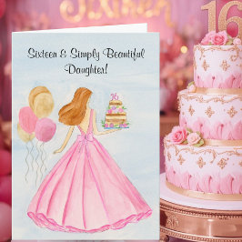 Tarjeta Daughter Sweet 16 Birthday Card Elegant Girl 