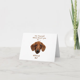 Tarjeta Daushund Dog Hand Dibujó Arte Digital Adorable