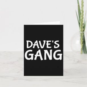 Tarjeta Dave's Gang First Name Dave Bachelor Party Boda