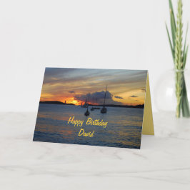 Tarjeta David Happy Birday Sailboat en el atardecer