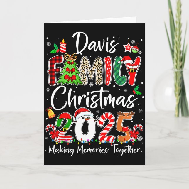 Tarjeta Davis Family Christmas 2025 Matching Pjs Xmas Squa (Anverso)