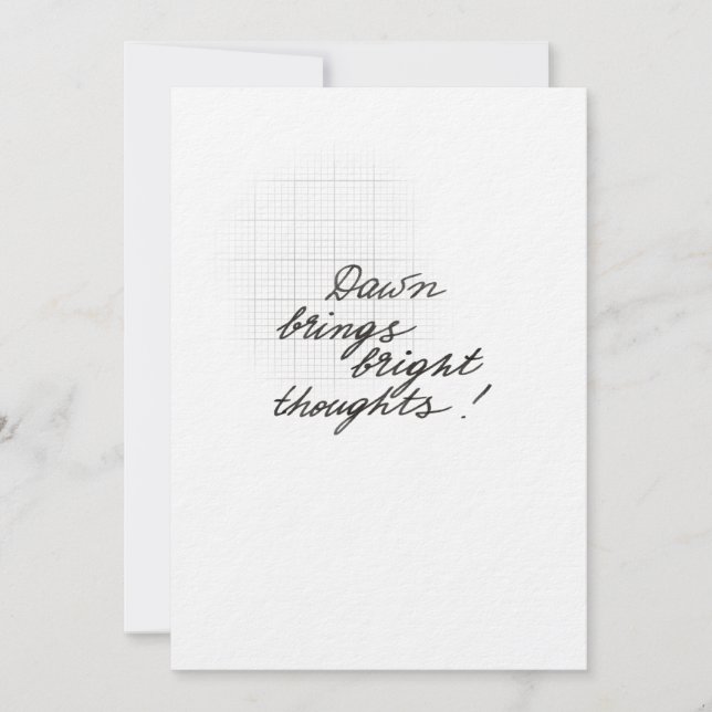 Tarjeta Dawn Brings Bright Thoughts - Minimalist  (Anverso)