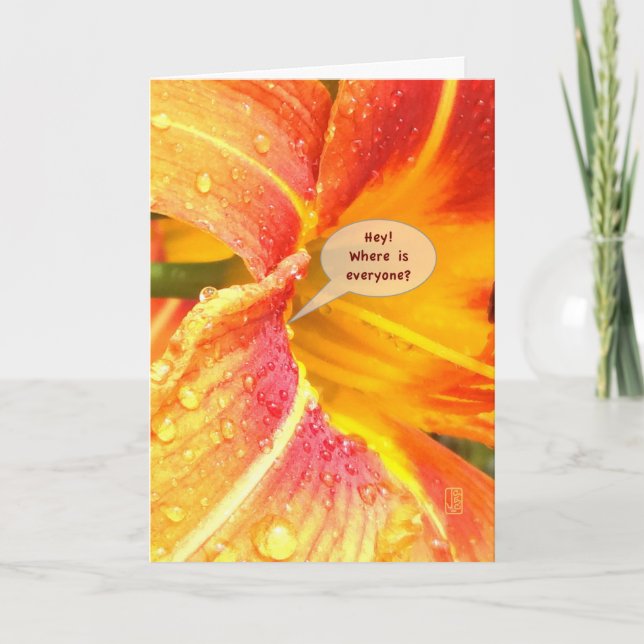 Tarjeta Day Lily Close Crop Missing You versión 2 Card (Anverso)