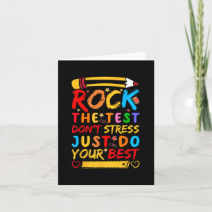 Tarjeta Day Rock The Test Funny Teacher Student Testing Ex