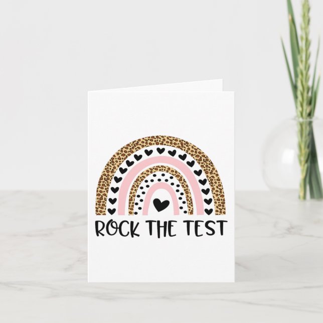 Tarjeta Day Rock the Test Teacher Funny Rainbow Testing Da (Anverso)