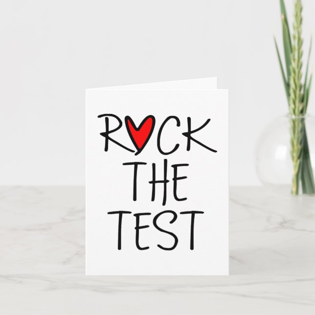 Tarjeta Day Rock The Test Teacher Testing Day Diez Gracios (Anverso)