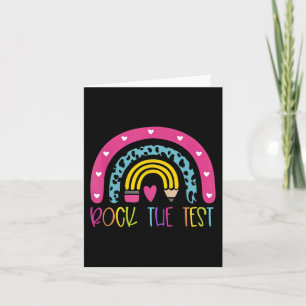 Tarjeta Day Rock The Test Teacher Testing Day Rainbow Teac