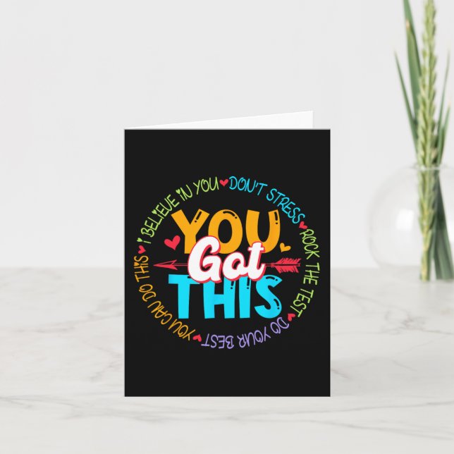 Tarjeta Day Rock The Test Teacher Testing Day You Got This (Anverso)