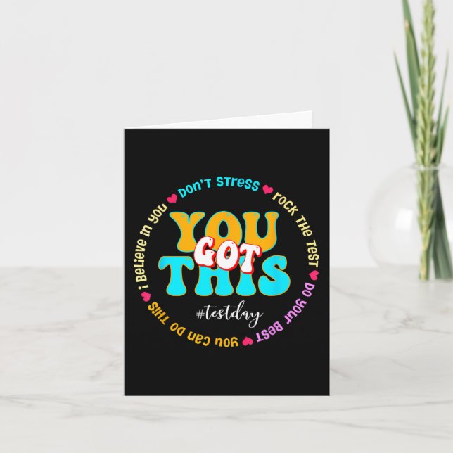 Tarjeta Day Rock The Test Teacher Testing Day You Got This (Anverso)