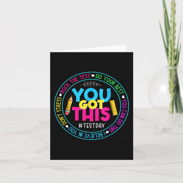 Tarjeta Day Rock The Test Teacher Testing Day You Got This (Anverso)