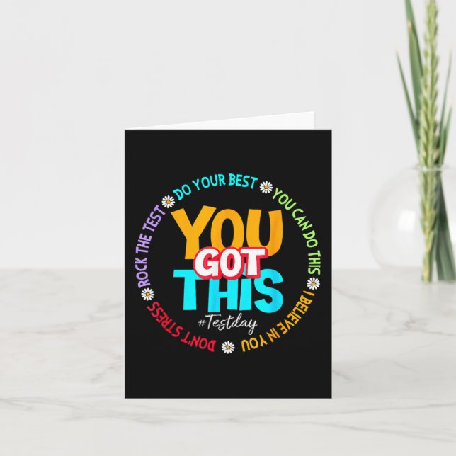 Tarjeta Day Rock The Test Teacher Testing Day You Got This (Anverso)