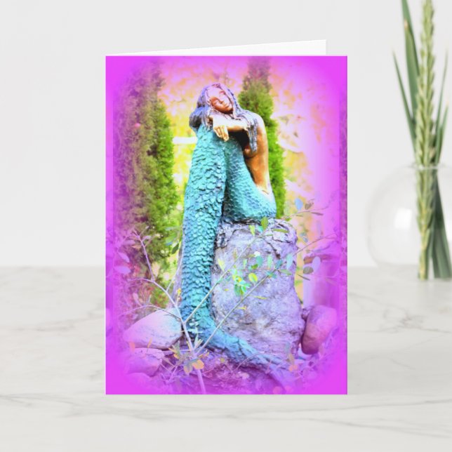 Tarjeta daydreaming mermaid greeting card (Anverso)