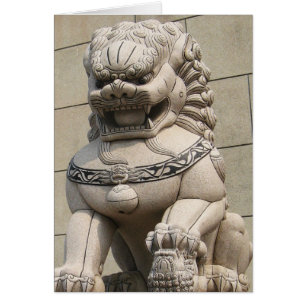 Tarjeta de 獅 de león Foo Perro de Guardia Chino