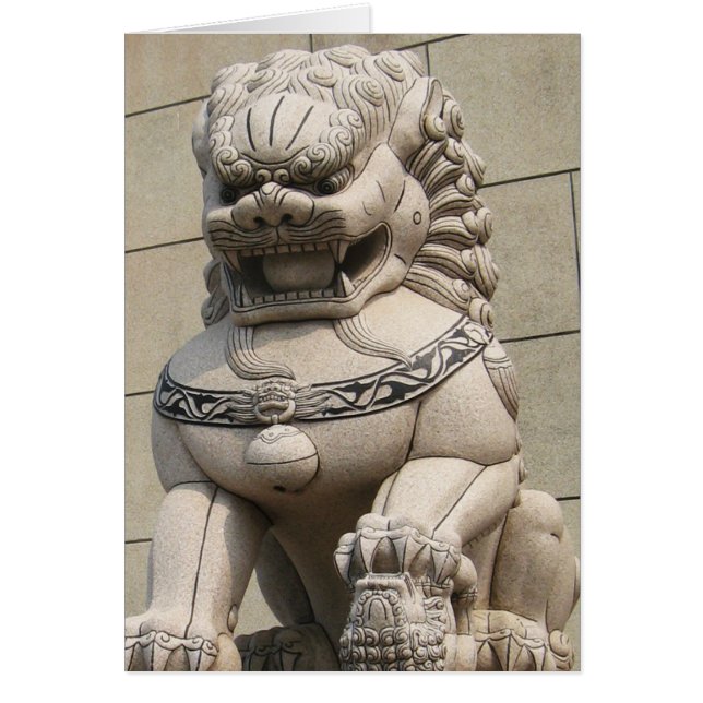 Tarjeta de 獅 de león Foo Perro de Guardia Chino (Frente)
