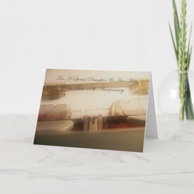 Tarjeta de 10º Aniversario de Hija y Yerno (Anverso)