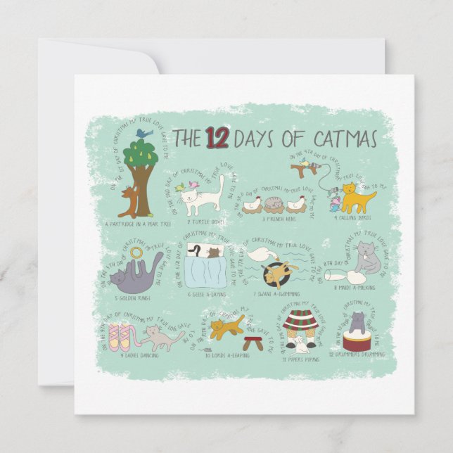 Tarjeta de 12 días de Navidad en Navidades de foto (Anverso)