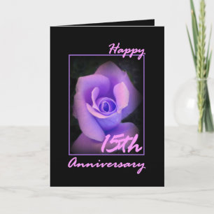 Tarjeta de 15º Aniversario de Boda con Capullo de 